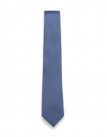 Blue and white jacquard tie