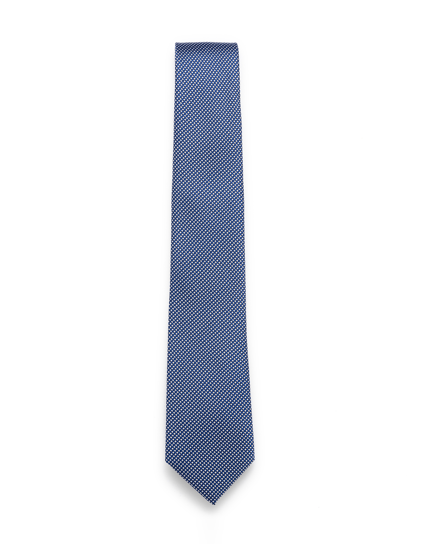 Blue and white jacquard tie