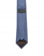 Corbata jacquard azul y blanco