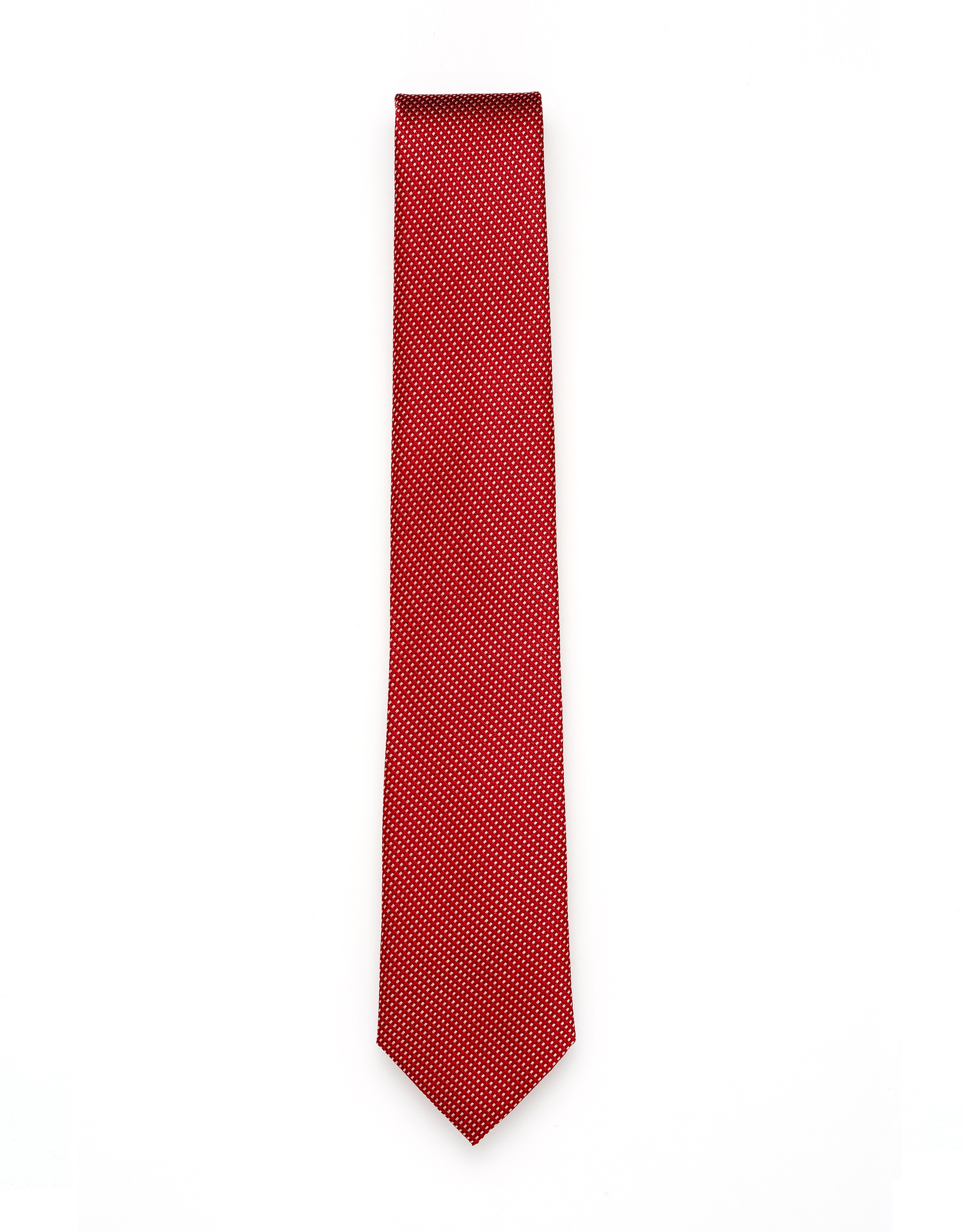 Red and white jacquard tie