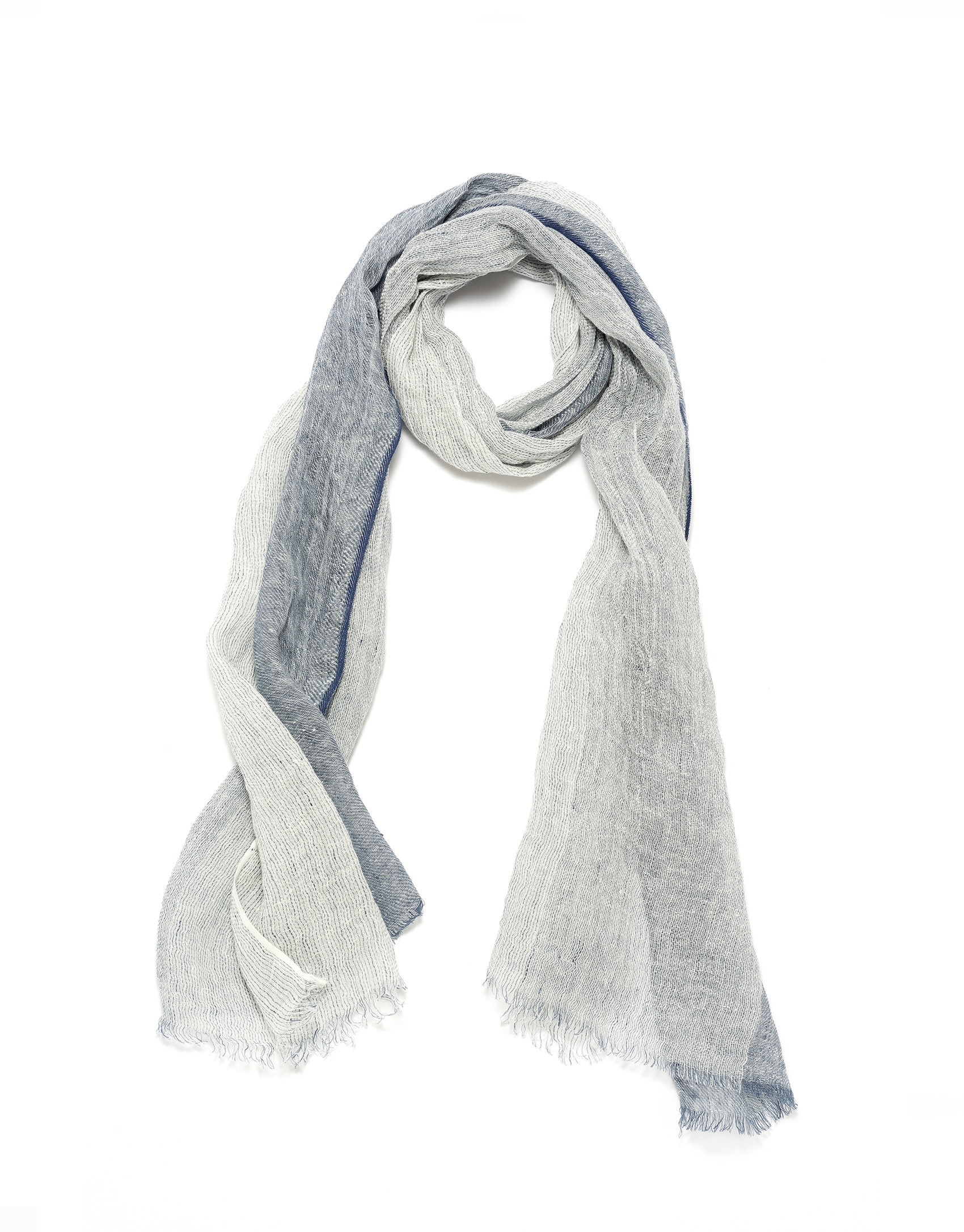 Two toned blue print scarf