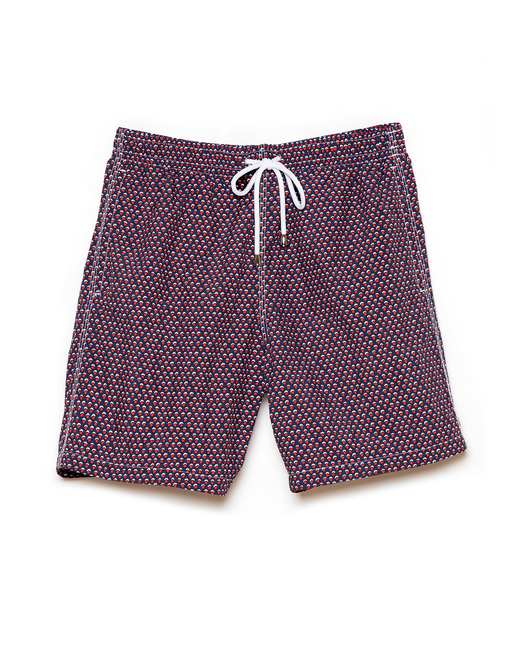 Blue geometric print swim trunks