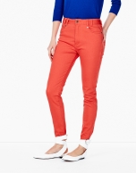 Orange pants with 5 pockets