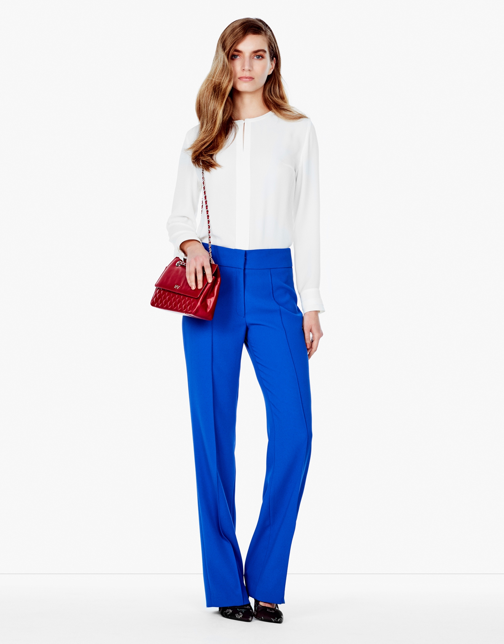 Blue crepe pants