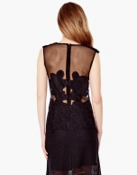 Long black embroidered dress