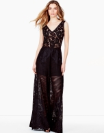 Long black embroidered jumpsuit