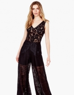 Long black embroidered jumpsuit