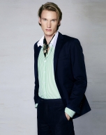 Navy blue linen suit