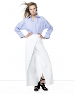 White linen pants skirt 