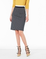 Striped straight skirt