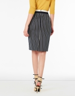 Striped straight skirt