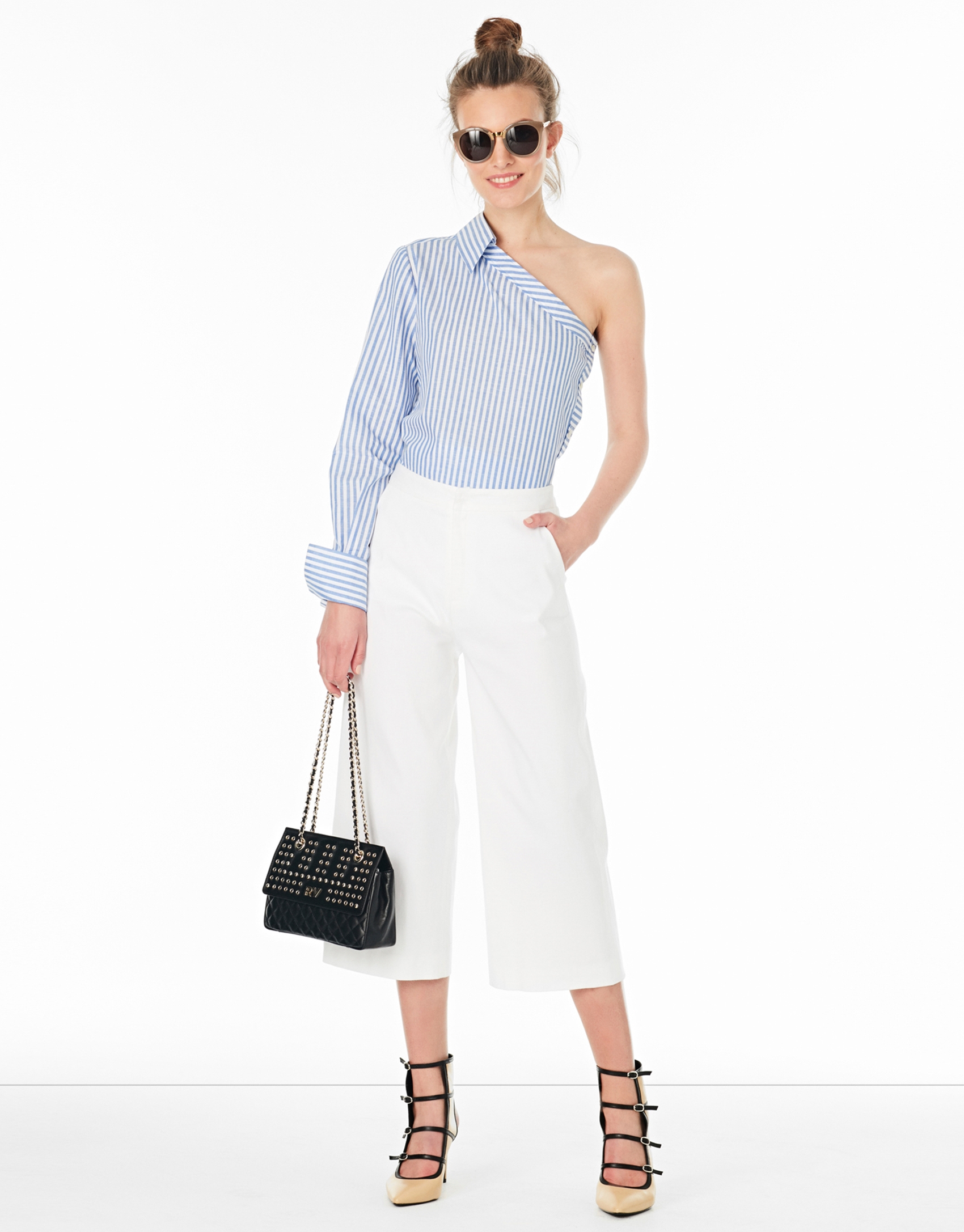 White linen culottes