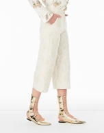 Beige jacquard culottes