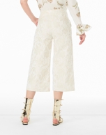 Beige jacquard culottes