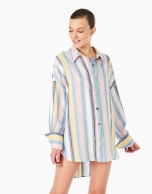 Multicolor striped linen shirt