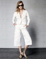 Short ivory jacquard jacket