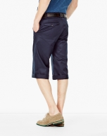 Blue cotton long bermuda shorts