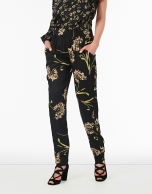 Floral print flowing pants