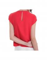 Red top with tear drop neckline