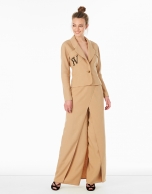 Hazelnut long wrap-around skirt