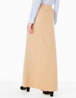 Hazelnut long wrap-around skirt