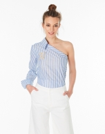 Asymmetric striped shirt