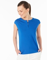 Cobalt blue-colored sleeveless top