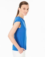 Cobalt blue-colored sleeveless top