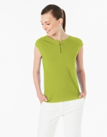 Pistachio green-colored sleeveless top