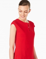 Red-colored sleeveless top