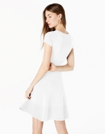 White knit dress with flounce