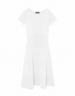 White knit dress with flounce