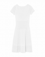 White knit dress with flounce