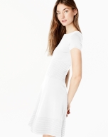 White knit dress with flounce