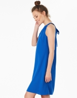 Cobalt blue halter top dress