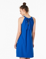 Cobalt blue halter top dress