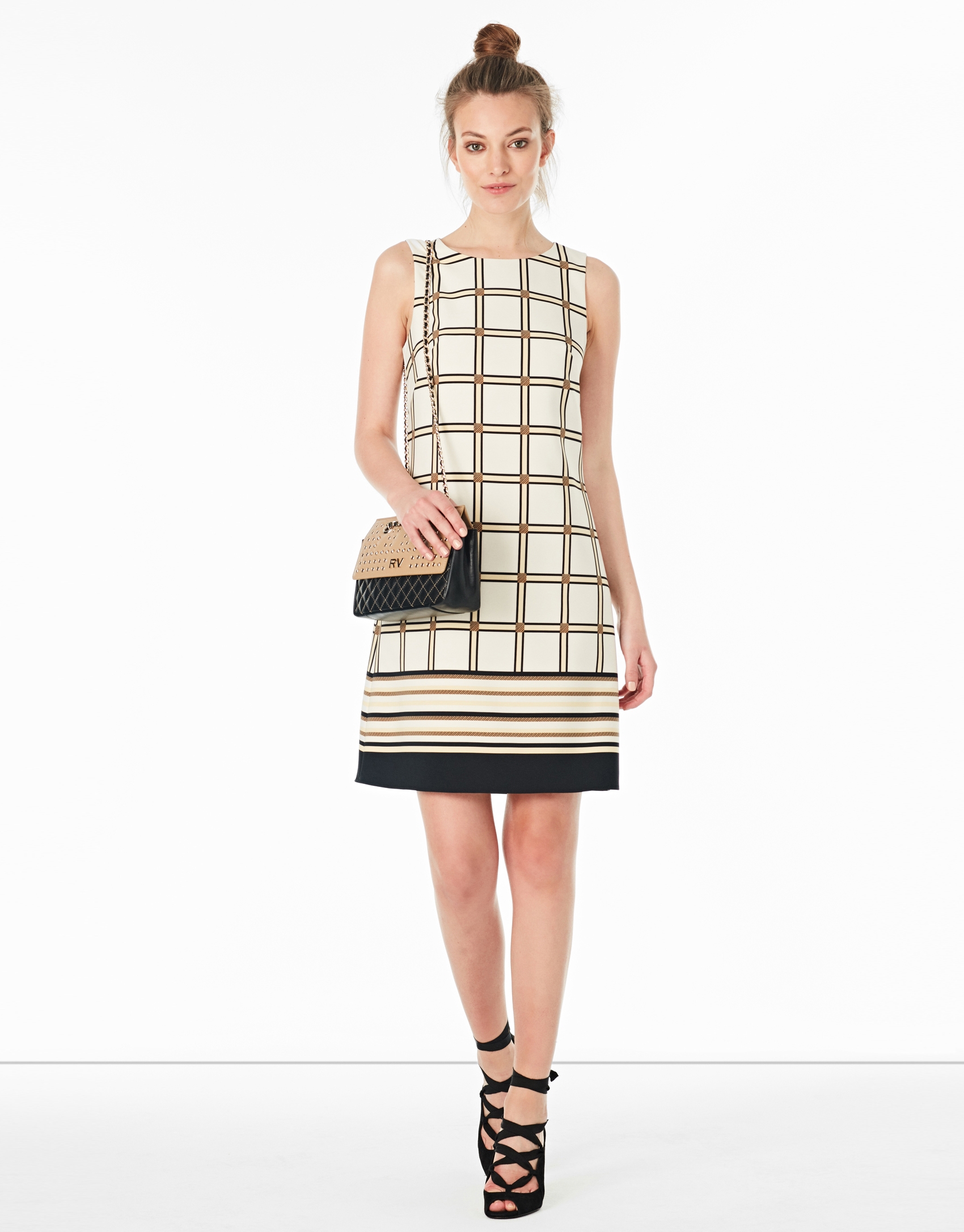 A-line checked dress