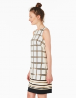 A-line checked dress