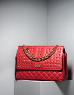 Red Ghauri bag with metallic appliqué