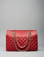 Red Ghauri bag with metallic appliqué