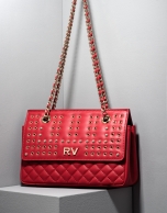 Red Ghauri bag with metallic appliqué