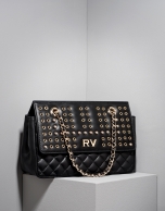 Black Ghauri bag with metallic appliqué