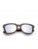 Brown tortoise plastic mirrored sunglasses