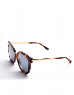 Brown tortoise plastic and metal frame sunglasses