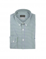 Camisa cuadros pequeños azul y verde