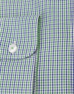 Camisa cuadros pequeños azul y verde