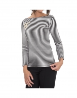 Black striped top with logo