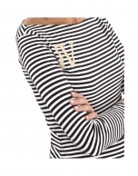 Black striped top with logo