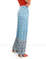 Dark blue print palazzo pants