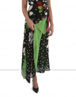 Dress with polka dots and flowers and green lining